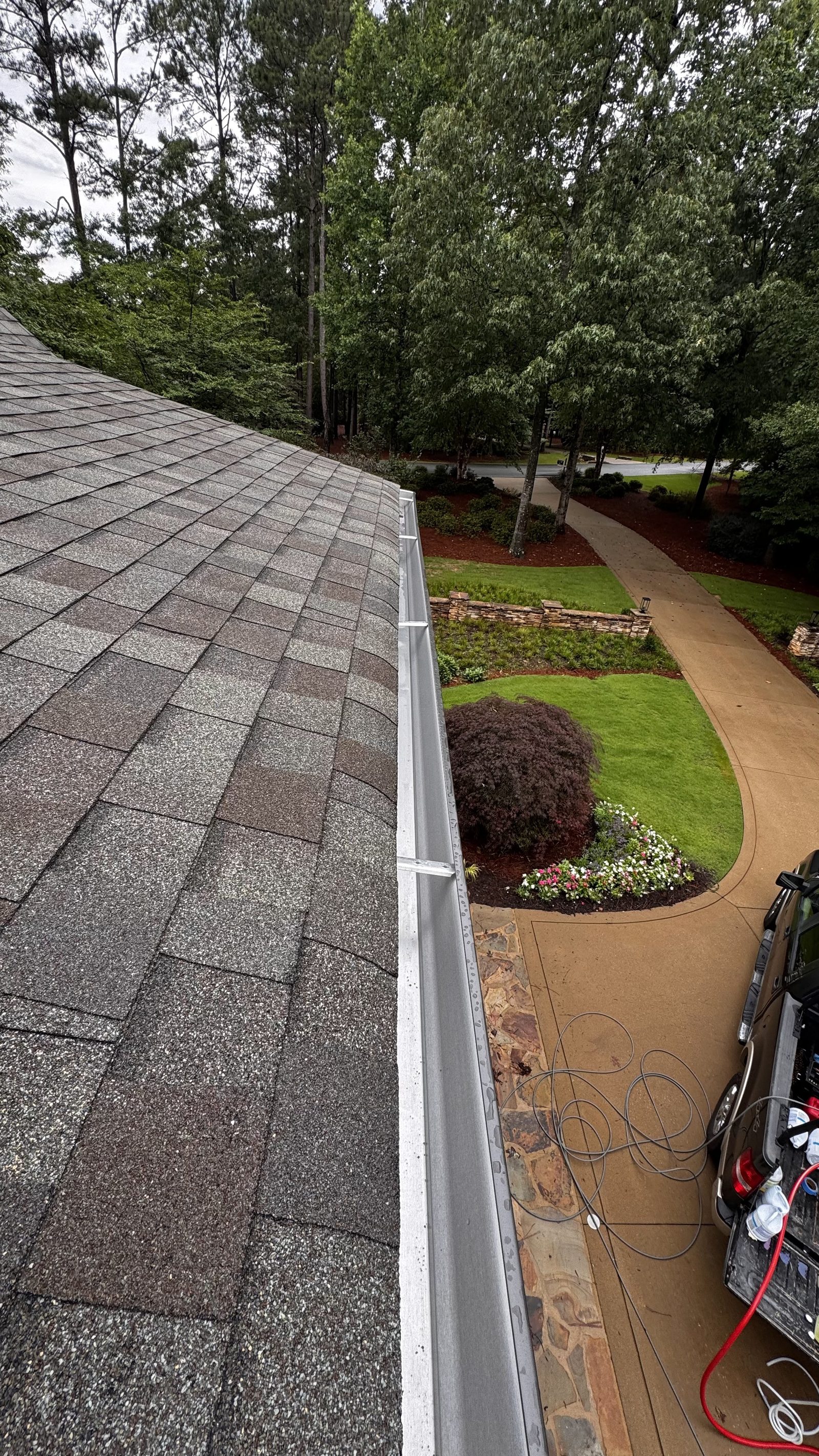 Brightened gutters after cleaning Lake Oconee GA